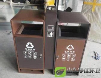 鋼制分類(lèi)垃圾桶，鋼制分類(lèi)果皮箱如期完工